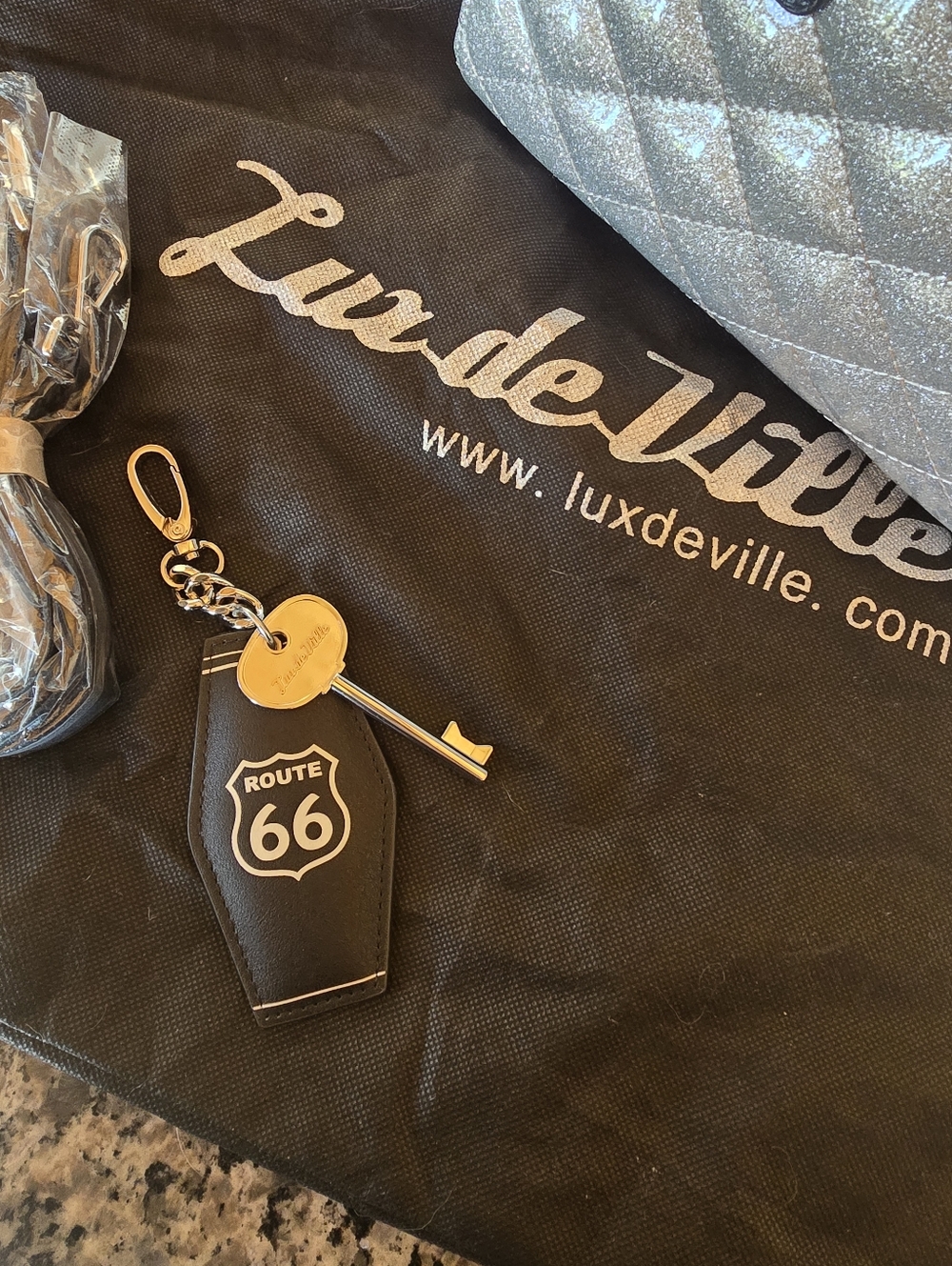 New! Silver Glitter Lux De Ville, Black Faux Leather, Retro, Vintage Inspried - Picture 8 of 12